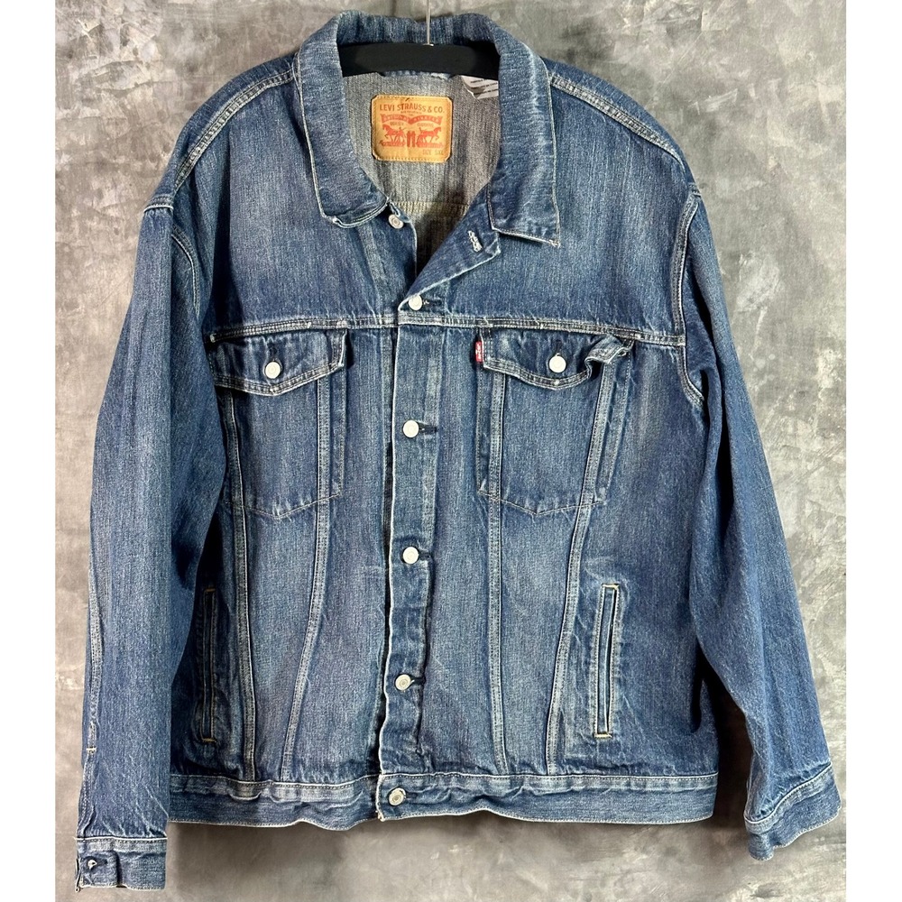 Levis Mens Blue Denim Trucker Jean Jacket sz 5XL (15880)
